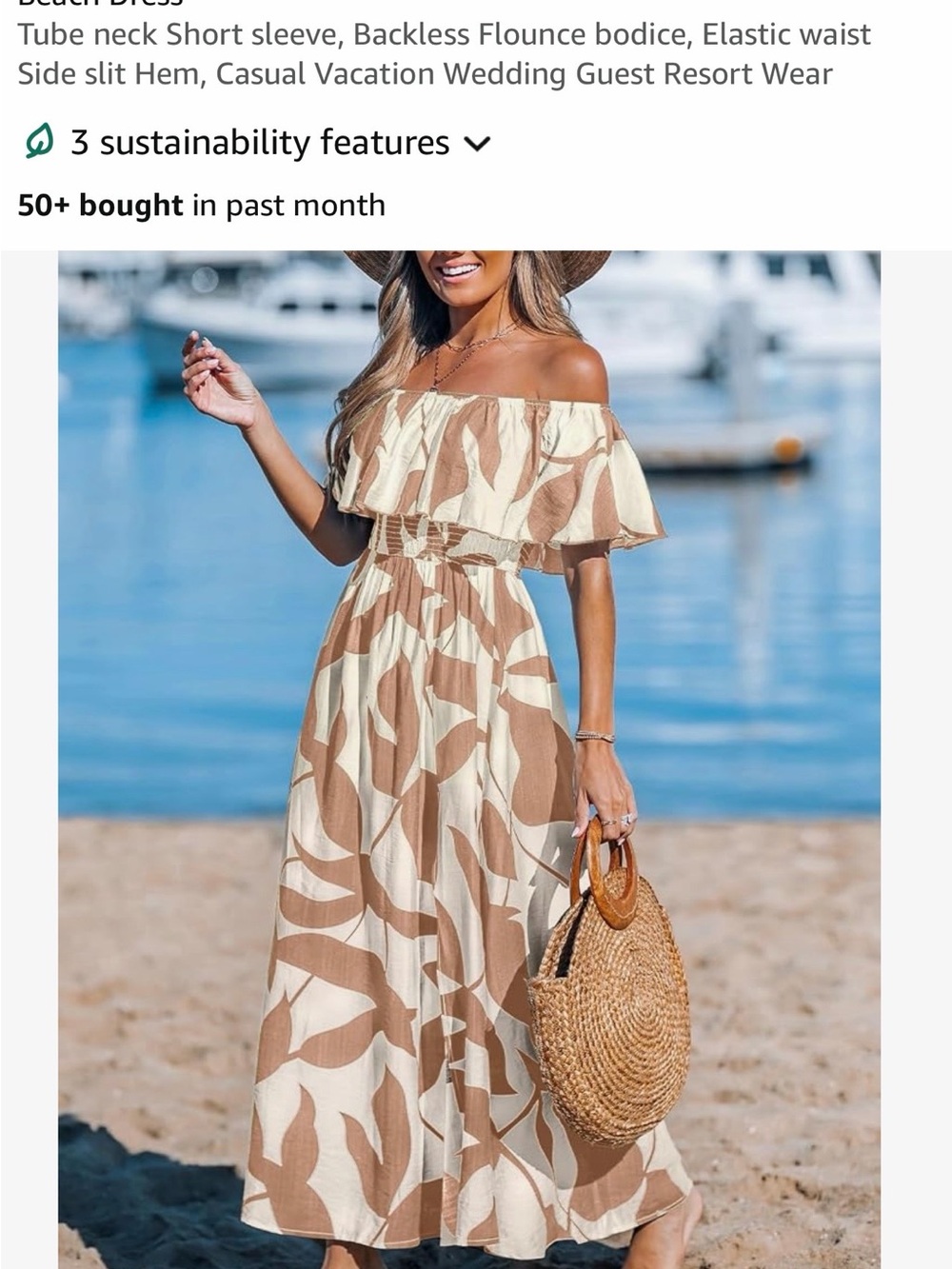 Cupshe Beige and Cream One-Shoulder Maxi Dress